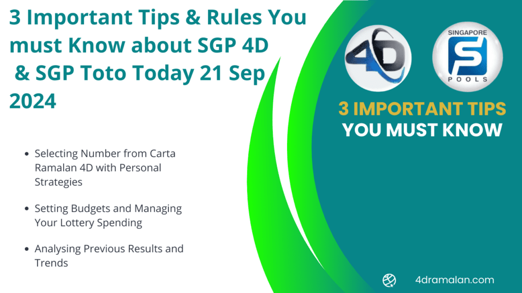 3 important tips and rules you must know about SGP 4D and SGP Toto